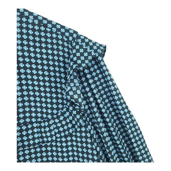 Who What Wear XXL Geometric Print Ruffle Button Down Blouse - Picture 4 of 11